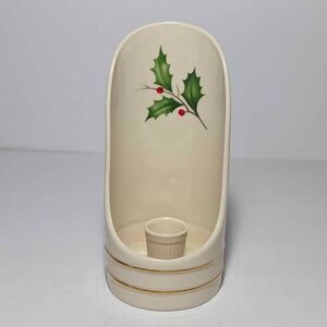 Lenox Holiday Candle Holder Holly Berries Christmas